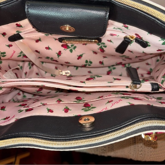 Betsey Johnson Bundle Pink Jumbo Bow & Floral Design Satchel/Shoulder Bag - Picture 7 of 16